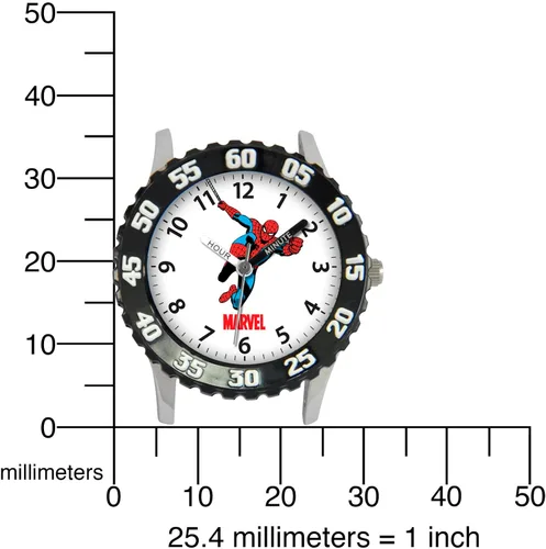 Miniatura 5 de Marvel Spider-Man - Reloj analógico de acero inoxidable con correa de nailon de cuarzo para niños, Multi, Reloj Spider-Man de acero