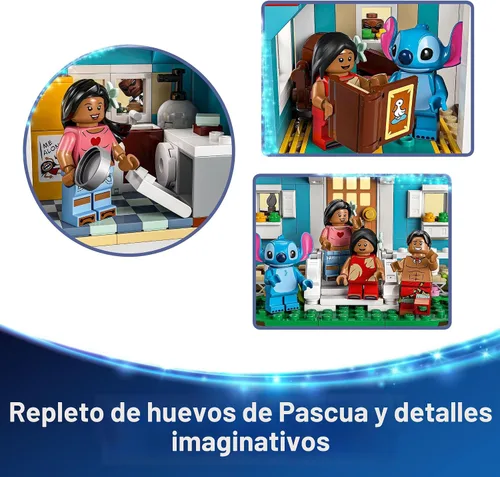 Miniatura 5 de LEGO Disney Lilo y Stitch Casa de Playa - Set de Construcción para Niños, Niñas y Niños, Edades 9+ - Incluye 5 Minifiguras - Idea de Regalo