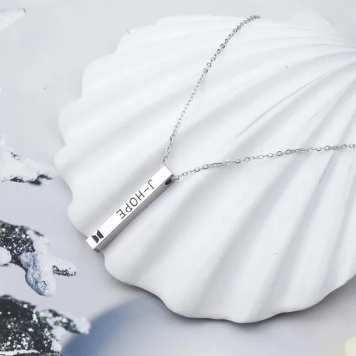 Miniatura 4 de ZWYQWN KPOP ARMY Collar de regalo para mujeres y niñas RM JIM JK V JIMIN J-HOPE SUGA Collar de cumpleaños para mujeres Metal Acero inoxidable