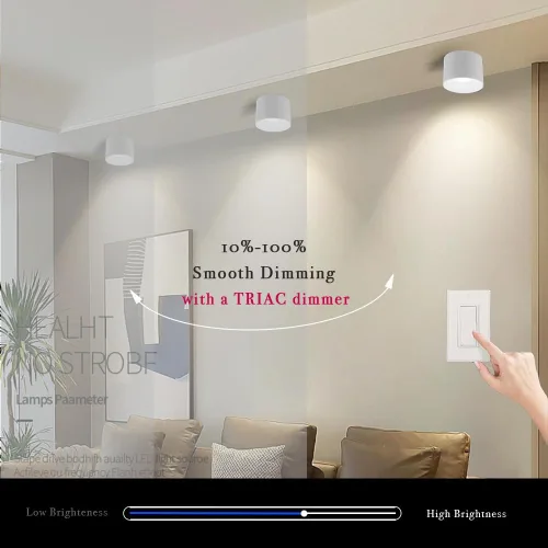 Miniatura 2 de Foco de Techo LED Regulable de Aluminio Blanco de 4.72" Foco Cilíndrico para Interiores Moderno Minimalista Luz Descendente de Acento Enfocada