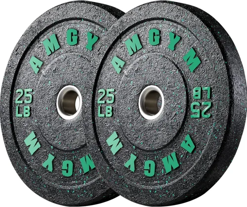 Miniatura 78 de Discos de peso olímpicos de 2 pulgadas y caucho para barras, discos para gimnasio en casa, entrenamiento de fuerza y levantamiento de pesas, 10 a
