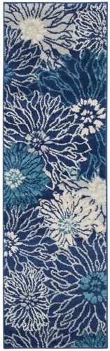 Miniatura 54 de Nourison Passion - Alfombra azul, de 6 pies, 7 pulgadas x 9 pies, 6 pulgadas, floral, campestre, fácil de limpiar, no desprende pelo
