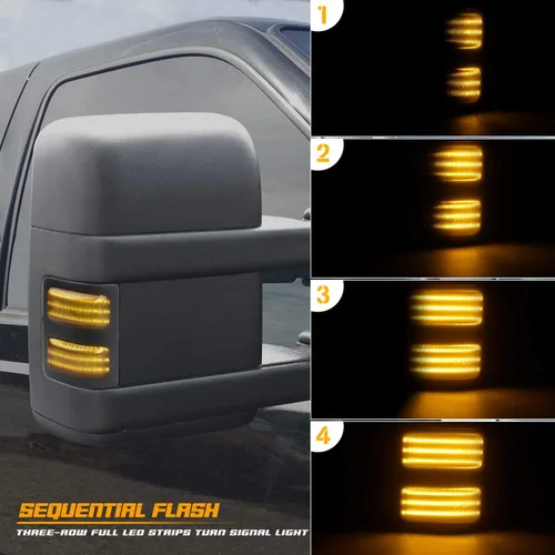 Miniatura 2 de Luces intermitentes secuenciales para espejo lateral Switchback de 3 filas, luces direccionales LED compatibles con Ford F250 F350 F450 Super Duty