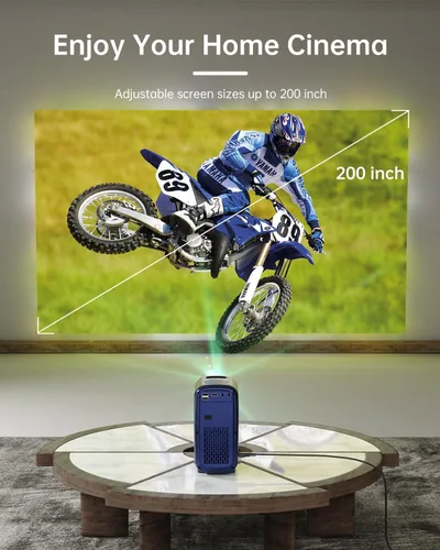 Miniatura 7 de Mini proyector de película Bluetooth portátil: HISION 1080P 4K Proyector de TV para el hogar al aire libre 8500L HD video LED proyectores