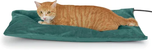 Miniatura 12 de Cama térmica para gatos al aire libre, almohadilla térmica suave para mascotas con cable envuelto en acero, calentador exterior de mascotas para Gris