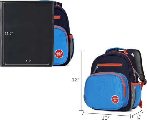 Miniatura 4 de mibasies Mochila para niñas y niños, ideal para niños y niñas, mochila para preescolar jardín de infantes y primaria, Azul oscuro, Niñito-7L