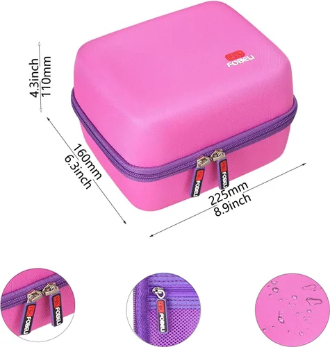 Miniatura 6 de FBLFOBELI Estuche rígido de transporte EVA compatible con LeapFrog Fridge Phonics juego de letras magnéticas (rosa)