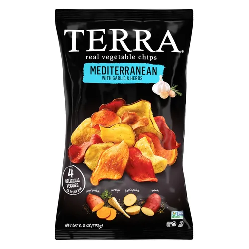 Miniatura 10 de Terra Chips de verduras, chips originales con sal marina, 6.8 onzas, (paquete de 2)