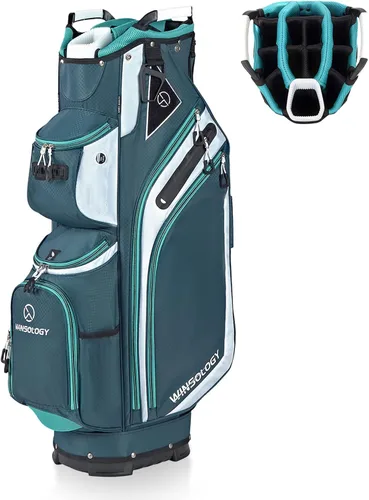 Max Bolsa ligera para carrito de golf con asas duales y 14 divisiones individuales de longitud completa, bolsa de palos de golf con 11 bolsillos,