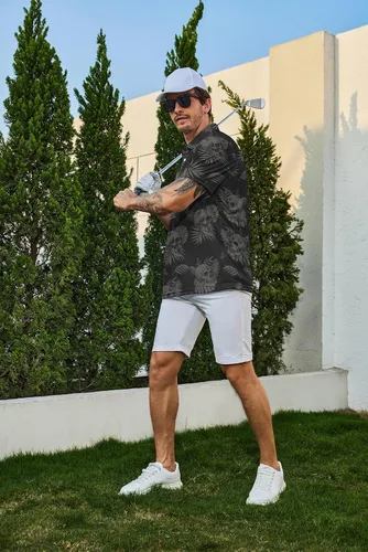 Miniatura 4 de Camisas de golf divertidas para hombre, camisas polo hawaianas de los años 80, camisas polo divertidas hawaianas para playa, verano, golf