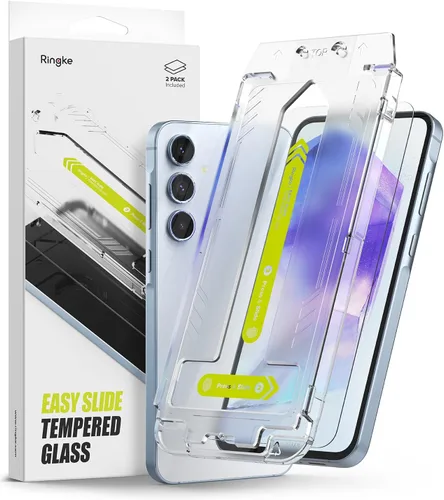 Miniatura 15 de Ringke Vidrio templado Easy Slide [súper fácil de instalar] compatible con Samsung Galaxy S24 FE, protector de pantalla, compatible con fundas