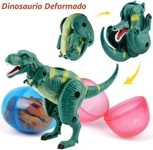 Miniatura 2 de OCATO Huevos de Pascua rellenos de juguetes de dinosaurio, huevos de dinosaurio deformación gigantes, rellenos de huevos de Pascua, rellenos