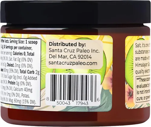 Miniatura 8 de Santa Cruz Paleo Polvo de electrolitos, sabor a limonada de kiwi, mezcla de bebida de hidratación sin azúcar con sal rosa del Himalaya, sal marina
