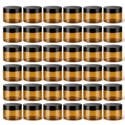 Miniatura 15 de Loretoy Paquete de 36 tarros de plástico de 2 onzas con tapas, sin BPA, reutilizables, rellenables, recipientes de cosméticos transparentes