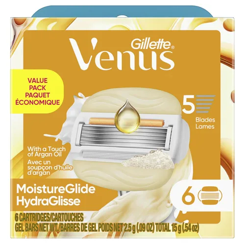 Miniatura 8 de Venus MoistureGlide - Cuchillas de afeitar para mujer, con barras de gel de afeitado integradas, 6 repuestos de cuchillas de afeitar