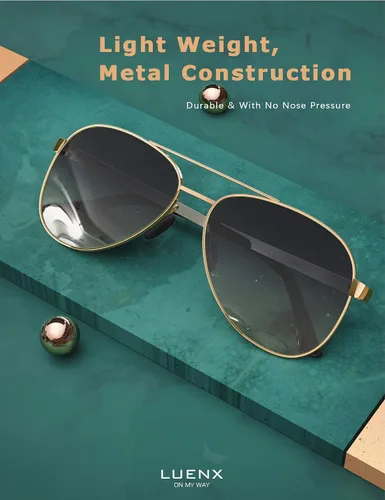 Miniatura 3 de LUENX - Lentes de sol polarizadas con protección UV 400 para hombre y mujer, incluye funda