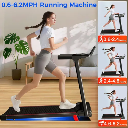 Miniatura 4 de Treadmills for Home 3.0HP Quiet Foldable Treadmill with Incline, Portable Walking Pad with Handle Bar, Walking Pad Treadmill for Running and Jogging