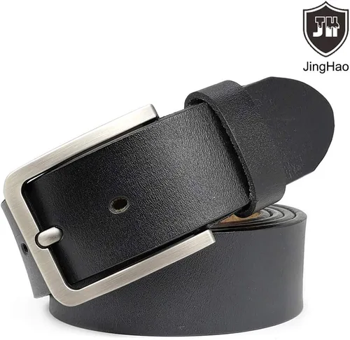 Miniatura 3 de JingHao Cinturón para hombre grande y alto de 30 a 65 pulgadas, cinturones de cuero genuino para hombre, cinturón casual de trabajo, pantalones