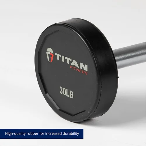 Miniatura 7 de Titan Fitness Barbells & Fitness Barbells rectos de goma fijas