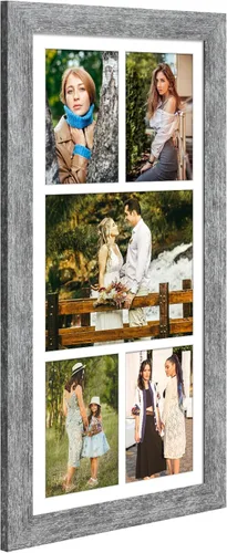Miniatura 19 de Marcos de Fotos Collage de 13.5X15.5 con 7 Aberturas para Fotos de 4X6, Marco de Fotos Múltiples con Paspartú para Decoración de Pared, Grano