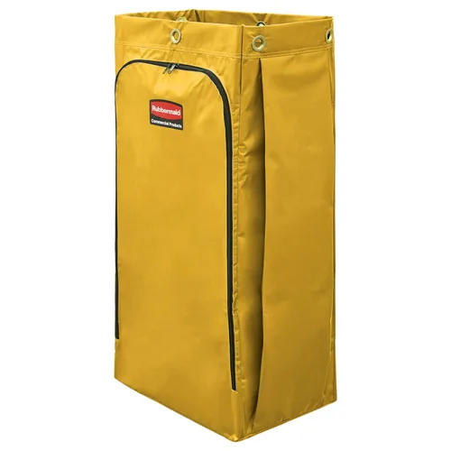 Miniatura 6 de Bolsa de carro de limpieza Rubbermaid Commercial Products de 30 galones, amarilla, para recoger residuos o artículos de lavandería, carros