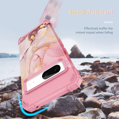 Miniatura 4 de Funda para Pixel 7, funda para Google Pixel 7, funda protectora de silicona rígida de policarbonato duro 3 en 1, resistente a prueba de golpes