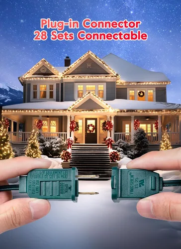 Miniatura 4 de Luces LED vintage C9 de Navidad, cadena de luces C9 de 25 pies con 25 bombillas LED C9 de plástico, luces impermeables conectables al aire libre