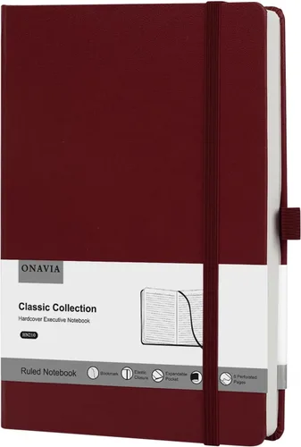 Miniatura 12 de ONAVIA Cuaderno de diario rayado A5, tapa dura, tamaño mediano de 5.5 x 8.3 pulgadas, 160 páginas de papel grueso de 3.53 oz/m², bloc de notas