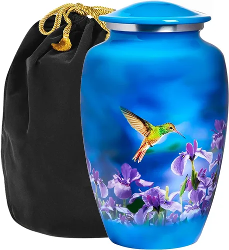 Trupoint Memorials Urnas de Cremación para Cenizas Humanas de Adultos Mujeres, Urna Funeraria Decorativa para Hombres y Mujeres – Grande, Colibrí