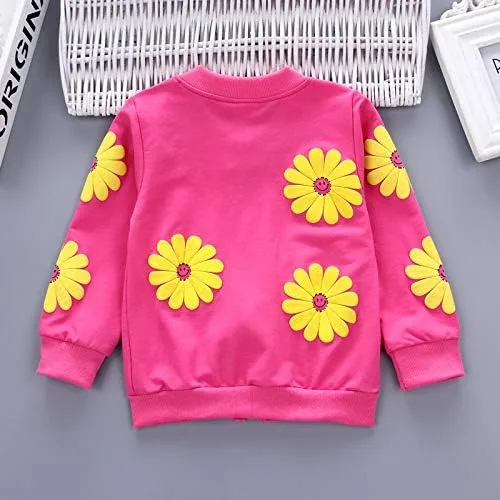 Miniatura 4 de Yao Conjunto de 3 piezas con estampado de flores para niñas pequeñas de 1 a 5 años, chaleco y pantalones