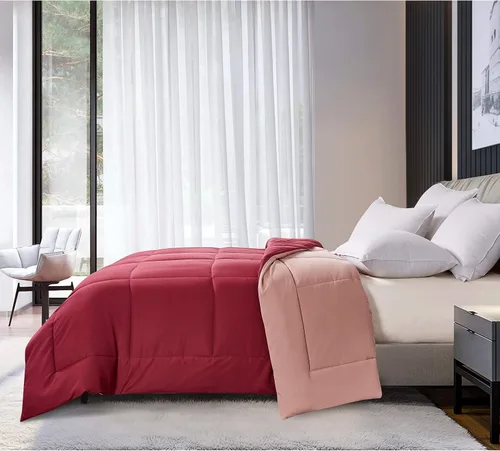 Miniatura 5 de Blue Ridge Home Fashions - Edredón sintético de microfibra para todas las estaciones, relleno de poliéster hipoalergénico, Negro/Platino, Full/ Queen