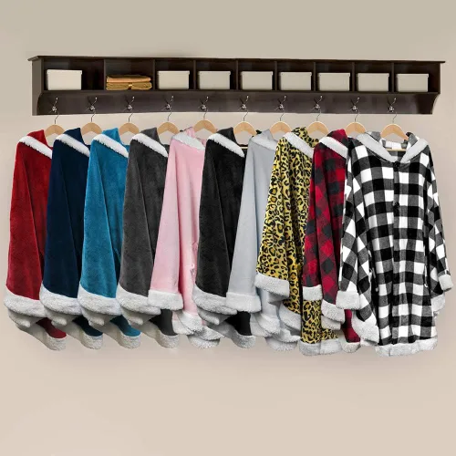 Miniatura 9 de PAVILIA Manta Vestible para Mujeres Adultas, Acogedora Manta Poncho Capa de Vellón de Felpa con Capucha, Chal Súper Suave, Manta Envolvente Angel