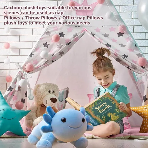 Miniatura 5 de Axolotl - Juguete de peluche, suave y lindo ajolote de 10.8 pulgadas, almohada de felpa de algodón de peluche Kawaii Salamandra Animal para niños