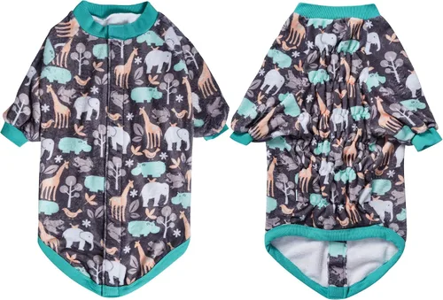 Miniatura 9 de LovinPet Suéter de bulldog francés para perros, ropa ligera de invierno de franela para perro, tela agradable a la piel, estampado de hipopótamos