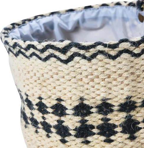 Miniatura 8 de Main + Mesa Cestas tejidas de yute con forro, negro/crema, juego de 2 tamaños