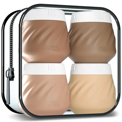 Miniatura 7 de Gemice Recipientes de viaje para artículos de tocador, tarros de crema de silicona, aprobados por la TSA, recipientes de tamaño de viaje con bolsa
