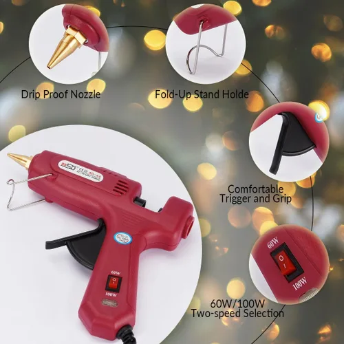 Miniatura 3 de Pistola de pegamento termofusible de doble temperatura, perfecta para barras de pegamento de tamaño estándar y varillas de cera de sellado