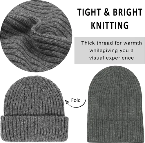 Miniatura 5 de Conjunto de bufanda de sombrero de invierno para bebé, bufanda de punto cálido con forro polar para niños y niñas