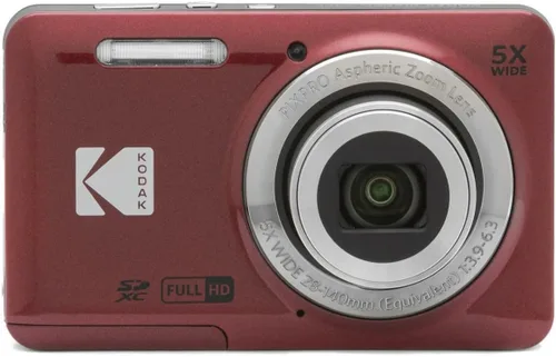 Miniatura 2 de KODAK PIXPRO Friendly Zoom FZ55 - Paquete de cámara digital (rojo) con tarjeta SD de 32 GB, funda para cámara y cargador de viaje de batería