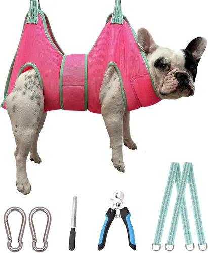 Miniatura 11 de Kkiimatt Hamaca de aseo para perros, soporte de arnés colgante para perro mediano para cortar uñas, hamaca de corte de uñas, bolsa de sujeción