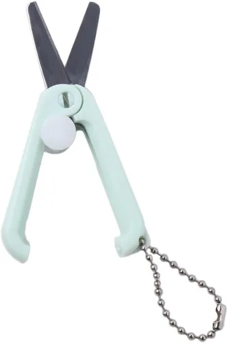 Miniatura 10 de Morandi Mini tijeras portátiles con llavero plegable de bolsillo tijeras de viaje para cortar, álbumes de recortes, manualidades, costura (azul)