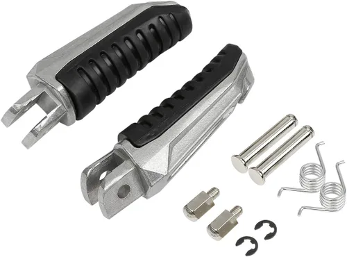 Miniatura 4 de TCMT Plata delantera negra incrustación de goma clavijas de pie estribera de motocicleta reposapiés soporte se ajusta para Suzuki V-Strom 650 1000
