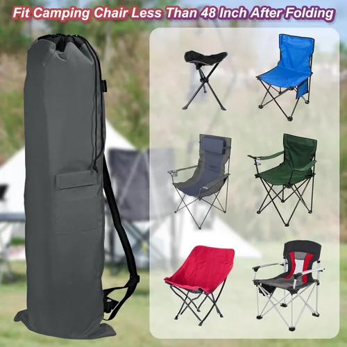 Miniatura 6 de PATIKIL Bolsa de repuesto para silla de campamento de 47 pulgadas, bolsa plegable para silla de campamento 900D, bolsa de transporte Oxford de boca