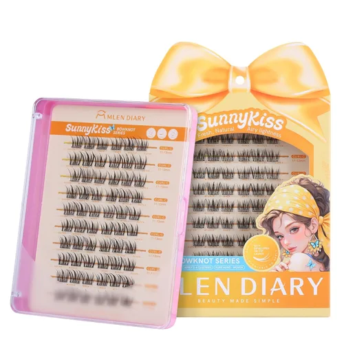 Miniatura 24 de MLEN DIARY Lash Clusters Kit 80PCS Natural Eyelash Clusters C Curl Wispy DIY Eyelash Extensions Kit with Lash Bond and Remover Tweezers 8.5-12.5mm