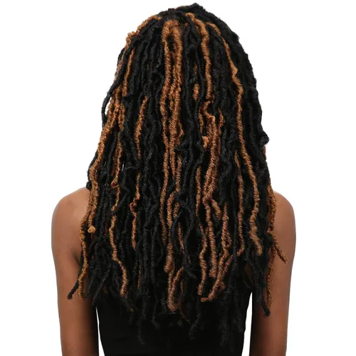 Miniatura 8 de Bobbi Boss - Trenzas de ganchillo sintéticas para cabello africano, raíces trenzadas, colección Nu Locs, 18 pulgadas, Paquete de 4, 99J