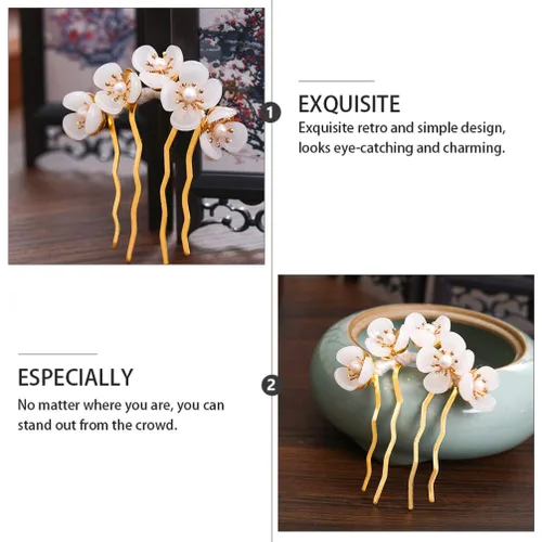 Miniatura 4 de Beaupretty Palos y alfileres de flores vintage, accesorios chinos clásicos para el cabello para mujeres y niñas