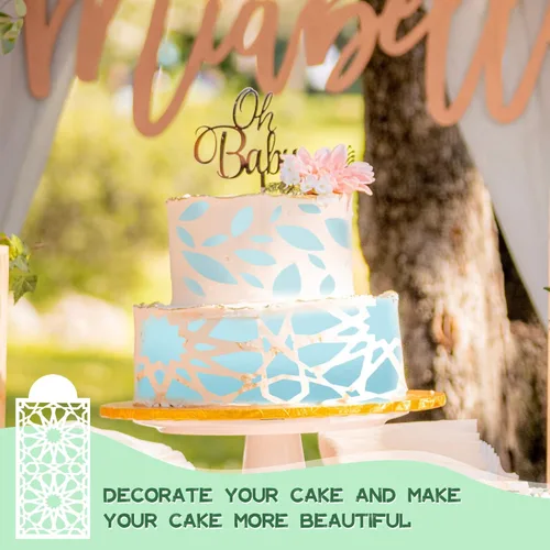 Miniatura 2 de 20 plantillas de decoración de pasteles, plantillas de decoración de pasteles de encaje hueco, plantillas florales para pasteles de boda, plantillas
