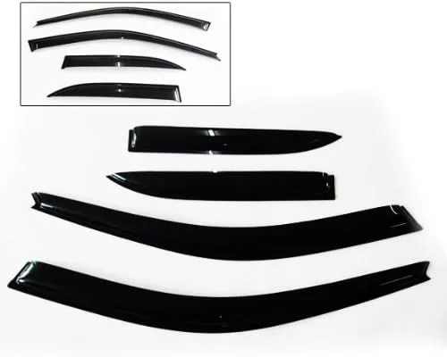 IKON MOTORSPORTS - Viseras de ventana compatibles con Toyota Camry Sedan 1997-2001, estilo delgado, con cinta adhesiva, tinte de humo, acrílico,
