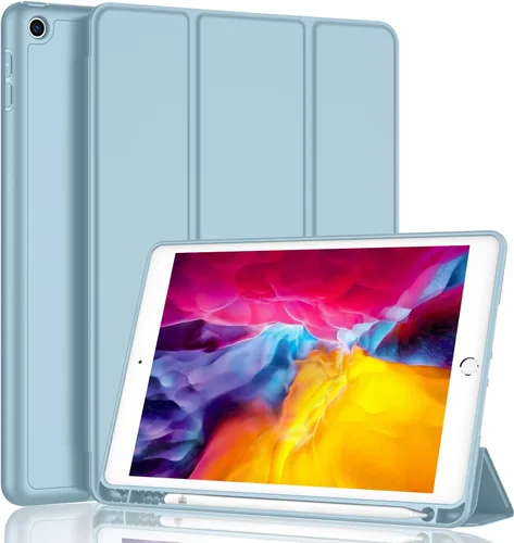 Miniatura 25 de iMieet Funda para iPad 9.7 (modelo 2018/2017, 6ª/5ª generación), funda inteligente con soporte para lápiz y parte trasera de silicona suave de piel