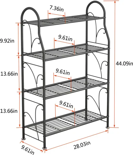 Miniatura 5 de SORCEDAS Soporte para plantas para interiores y exteriores, estante colgante de esquina de 3 niveles de alto, soportes de metal para flores, soporte